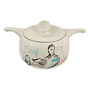 Red Wing Potteries Large 4 Qt Casserole Dish w/Cover 1962 Bob White Quail